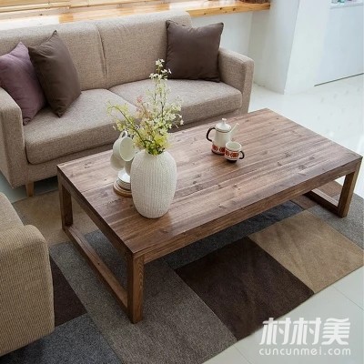 复古简约原木茶几实木客厅沙发小户型个性创意日式阳台老木头边几