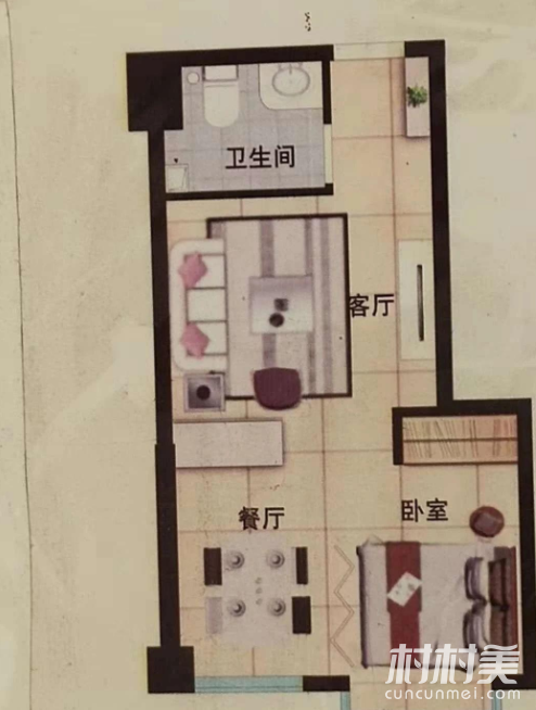 桐城国际47平米精装修可分期公寓房